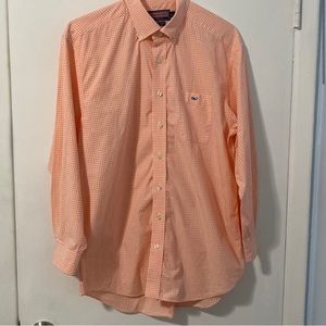 Vineyard Vines Checkered Long Sleeve Button Down Dress Shirt Size Large